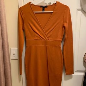 Rust Orange Long Sleeve Dress